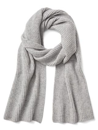 Gap Womens Cashmere Rib-Knit Scarf Medium Grey Size One Size | Gap US