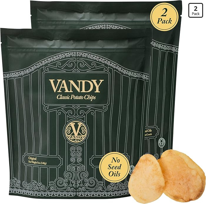 Vandy Crisps Potato Chips - Vegetable & Seed Oil Free Snacks - Gluten Free Potato Chip - Healthy ... | Amazon (US)