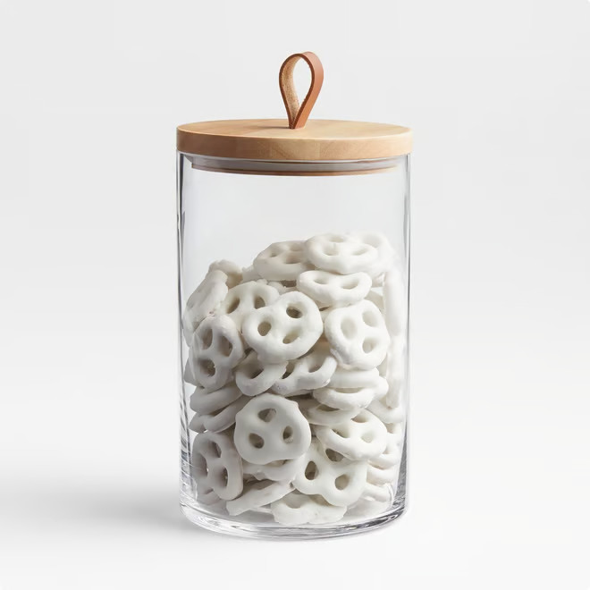 Tomos Extra-Large Glass Canister with Wood Lid + Reviews | Crate & Barrel | Crate & Barrel