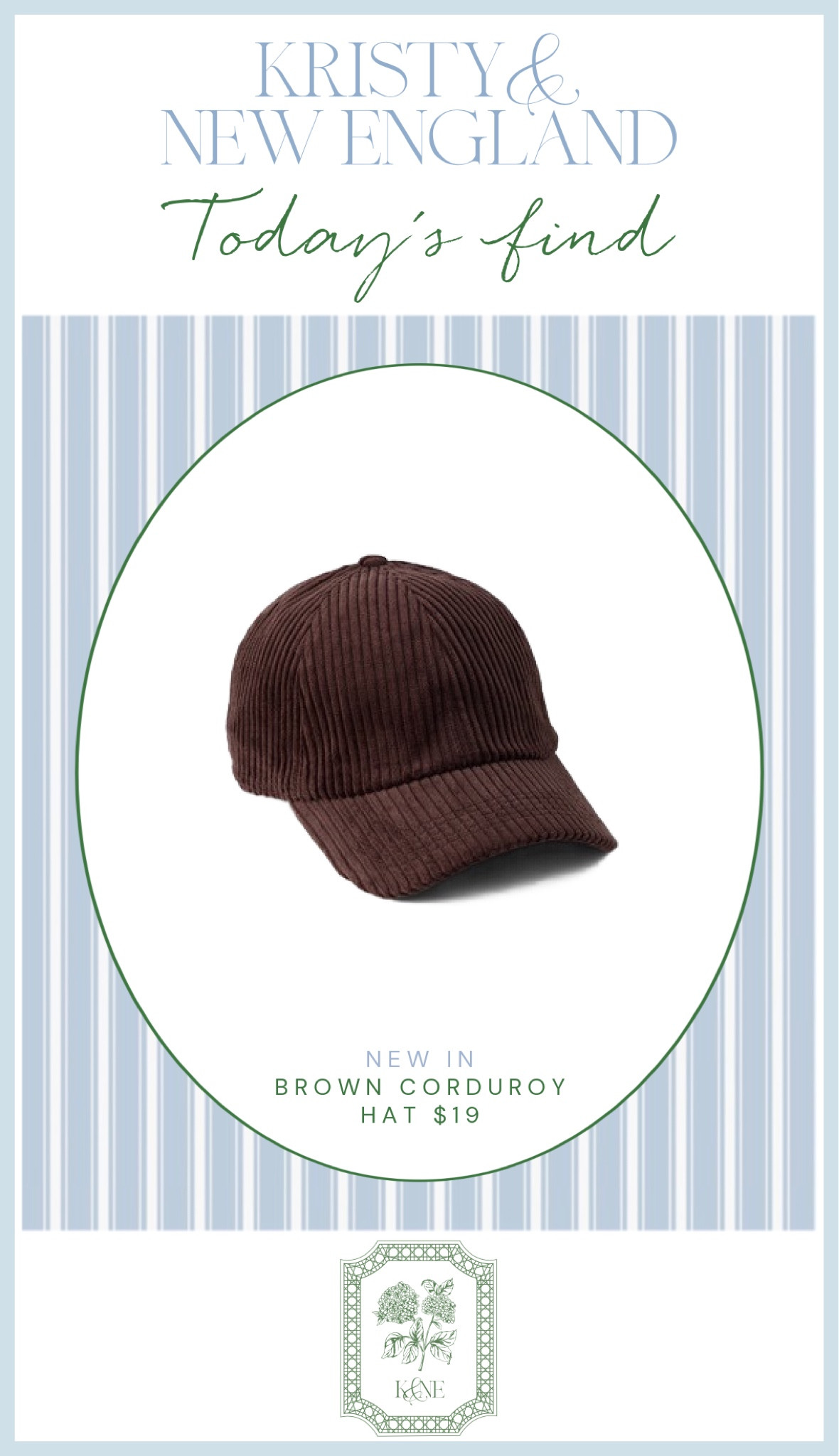 This brown corduroy hat is under $20 on sale now. So cute for the  fall transition 

#LTKOver40 #LTKSaleAlert #LTKFindsUnder50