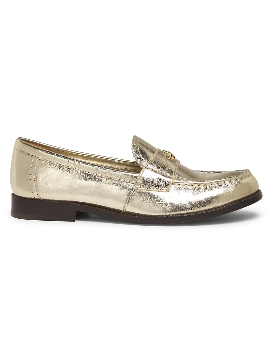 Stuart Weitzman Palmer loafer in sabbia metallic