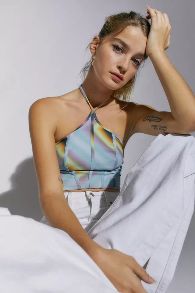 UO Colette Cropped Halter Top | Urban Outfitters (US and RoW)