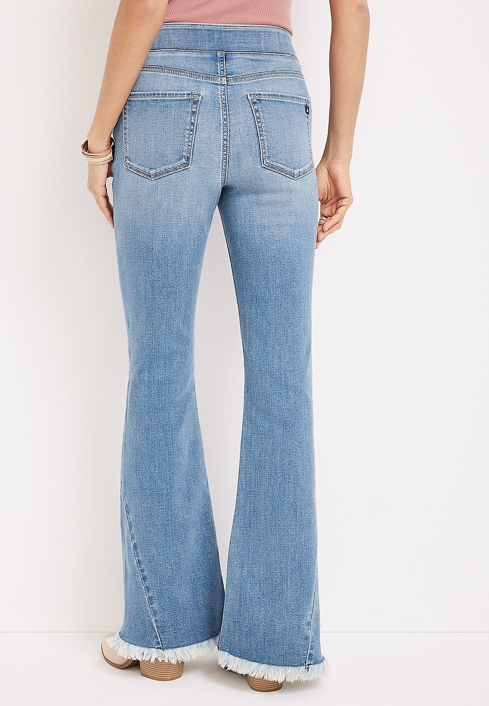 m jeans by maurices™ Cool Comfort Crossover Pull On Flare High Rise Jean | Maurices
