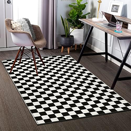 Luxe Weavers Checkered Modern Geometric Black 8x10 Area Rug Non-Shedding Carpet | Amazon (US)