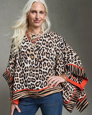 Mixed Animal Print Poncho | Chico's