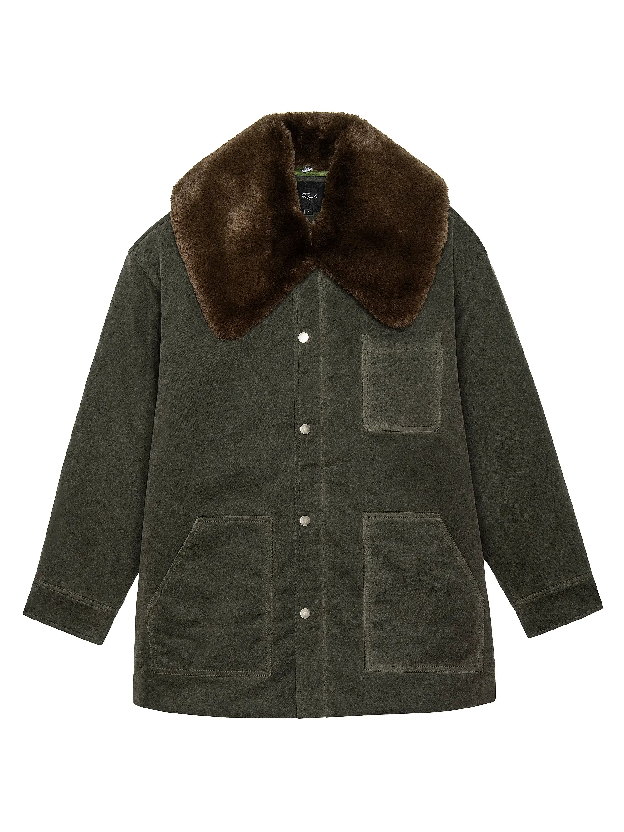 Rails Tessuto Waxed-Cotton Snap Jacket | Saks Fifth Avenue | Saks Fifth Avenue