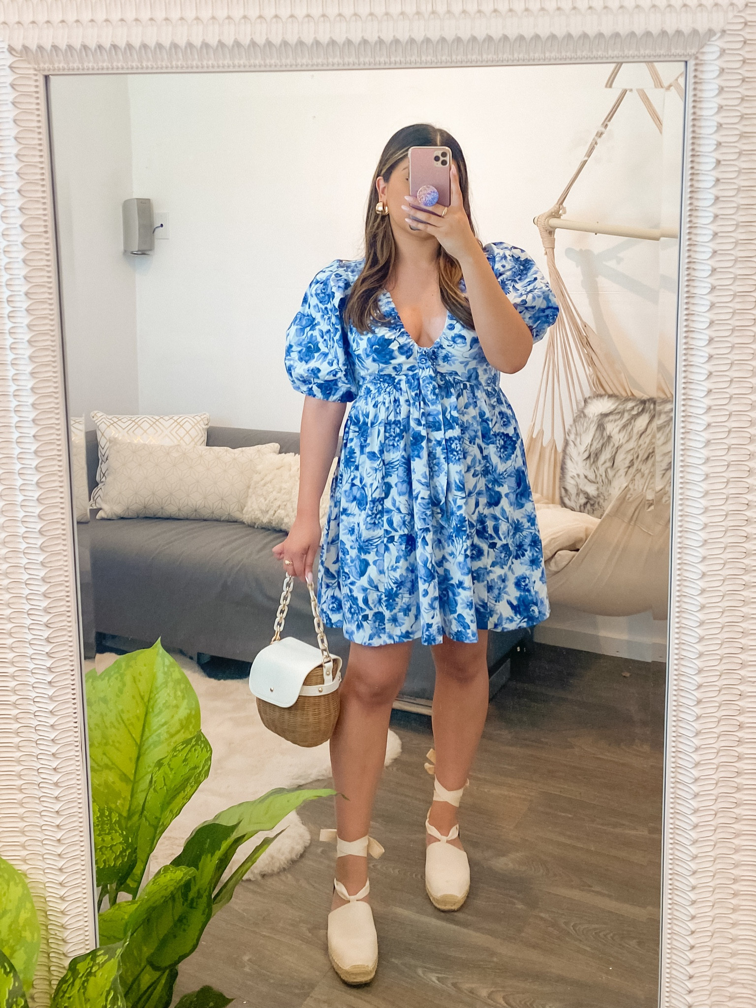 backless blue dress Rihoas Floral Jacquard Spaghetti Strap Maxi Dress