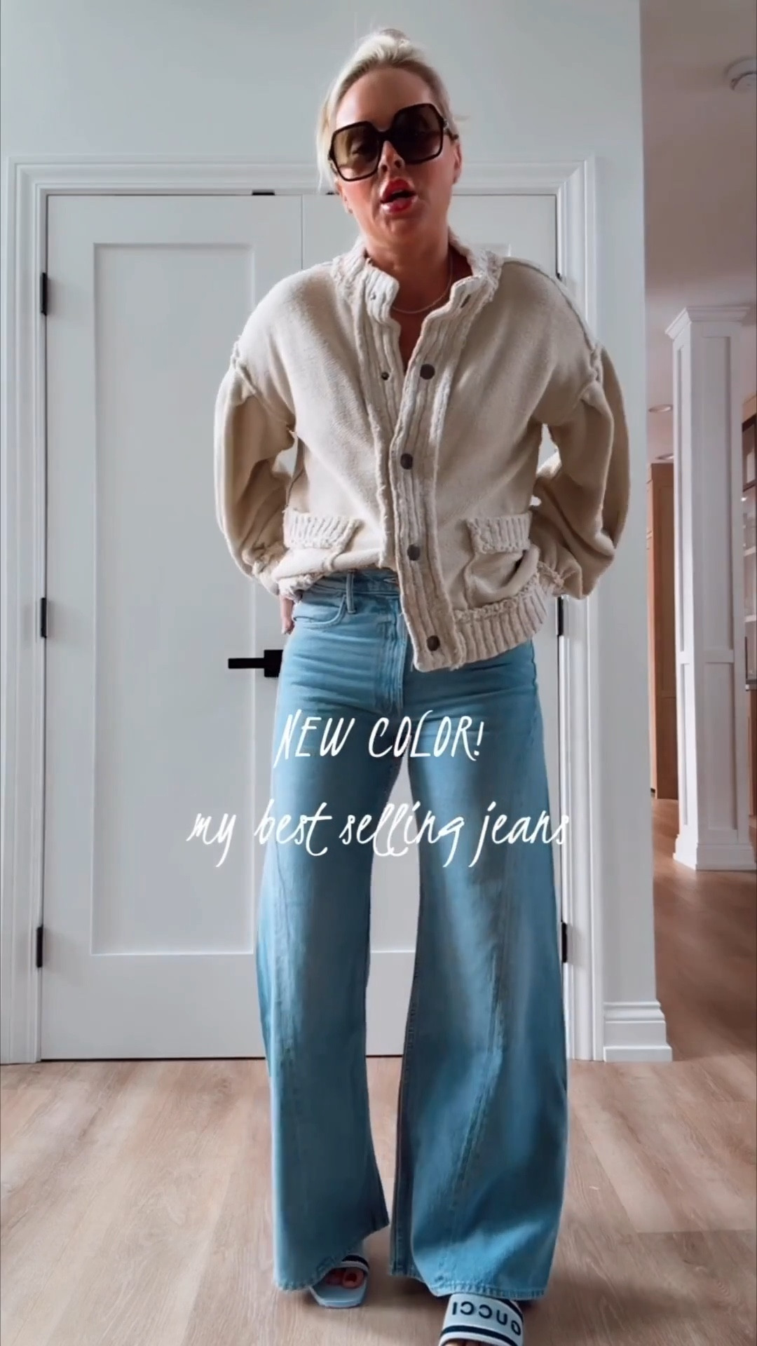 NEW color in my best selling denim! 🔥
I’m in my tts and I’m 5’6”.


Jeans. Denim. 2026. Denim trends. Gucci. Sandals. Spring outfit. 

#LTKSeasonal #LTKootd #LTKgrwm