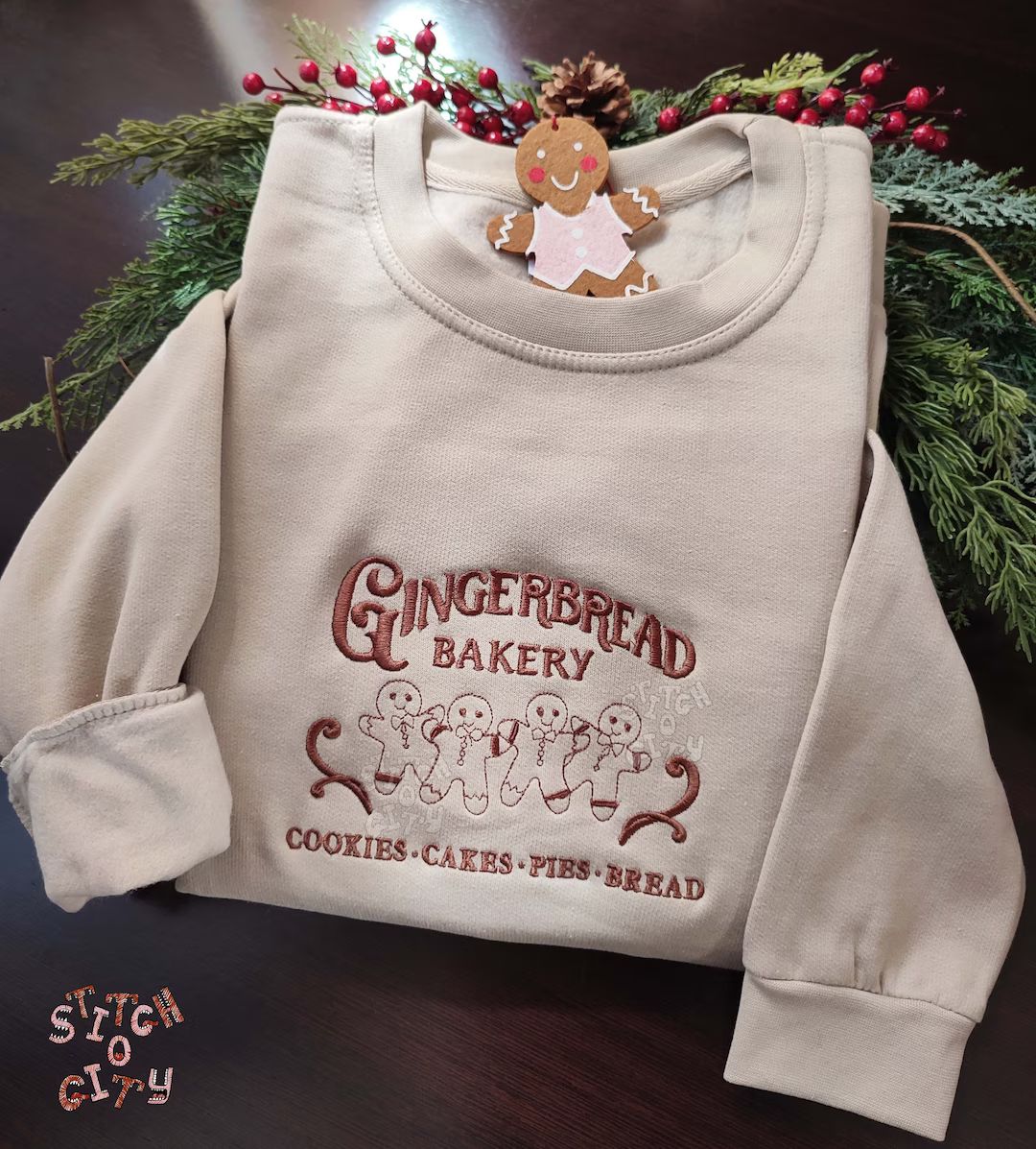 Embroidered XMAS Ginger Bakery Embroidered Christmas - Etsy Canada | Etsy (CAD)