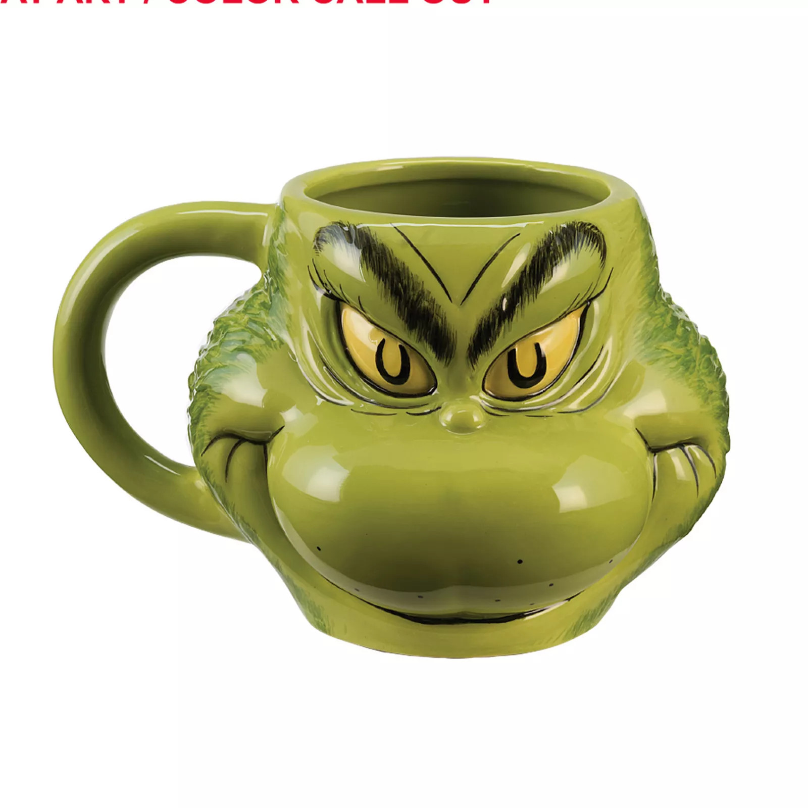 Dr. Seuss The Grinch Face Sculpted Ceramic Mug, Multi | Kohl's