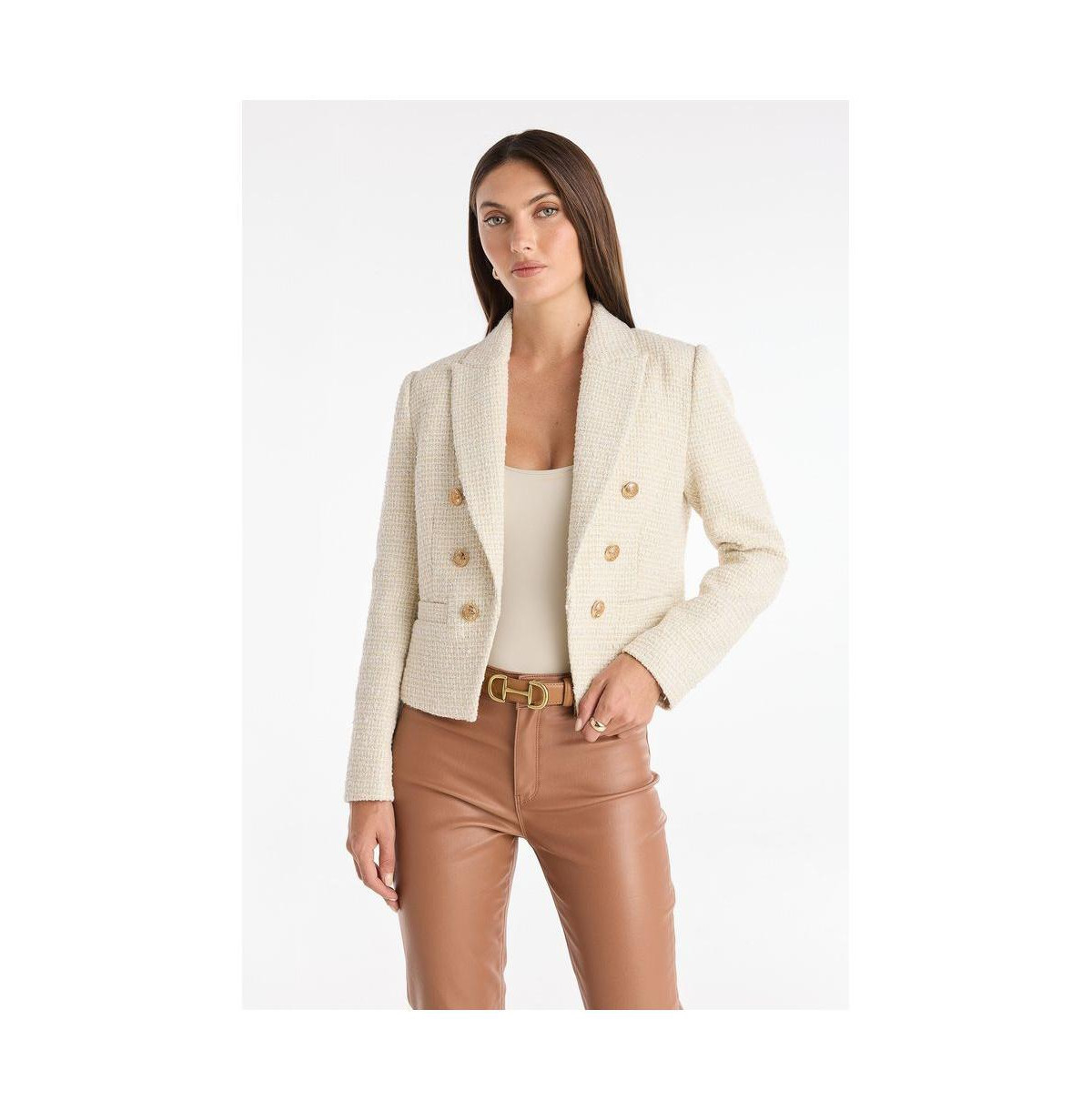 The Noli Shop Womens Gabrielle Double Breasted Blazer - Merlot - Beige | Macy's
