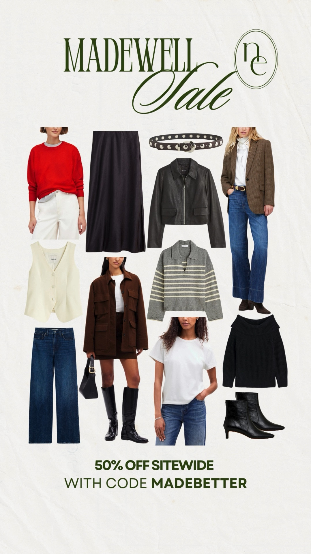 Madewell is 50% OFF for Black Friday with code MADEBETTER! 


Winter outfit 
Holiday outfit 
Casual outfit 
Gifts for her 
Gift ideas for her
Gift guide 

#LTKGiftGuide #LTKStyleTip #LTKCyberWeek