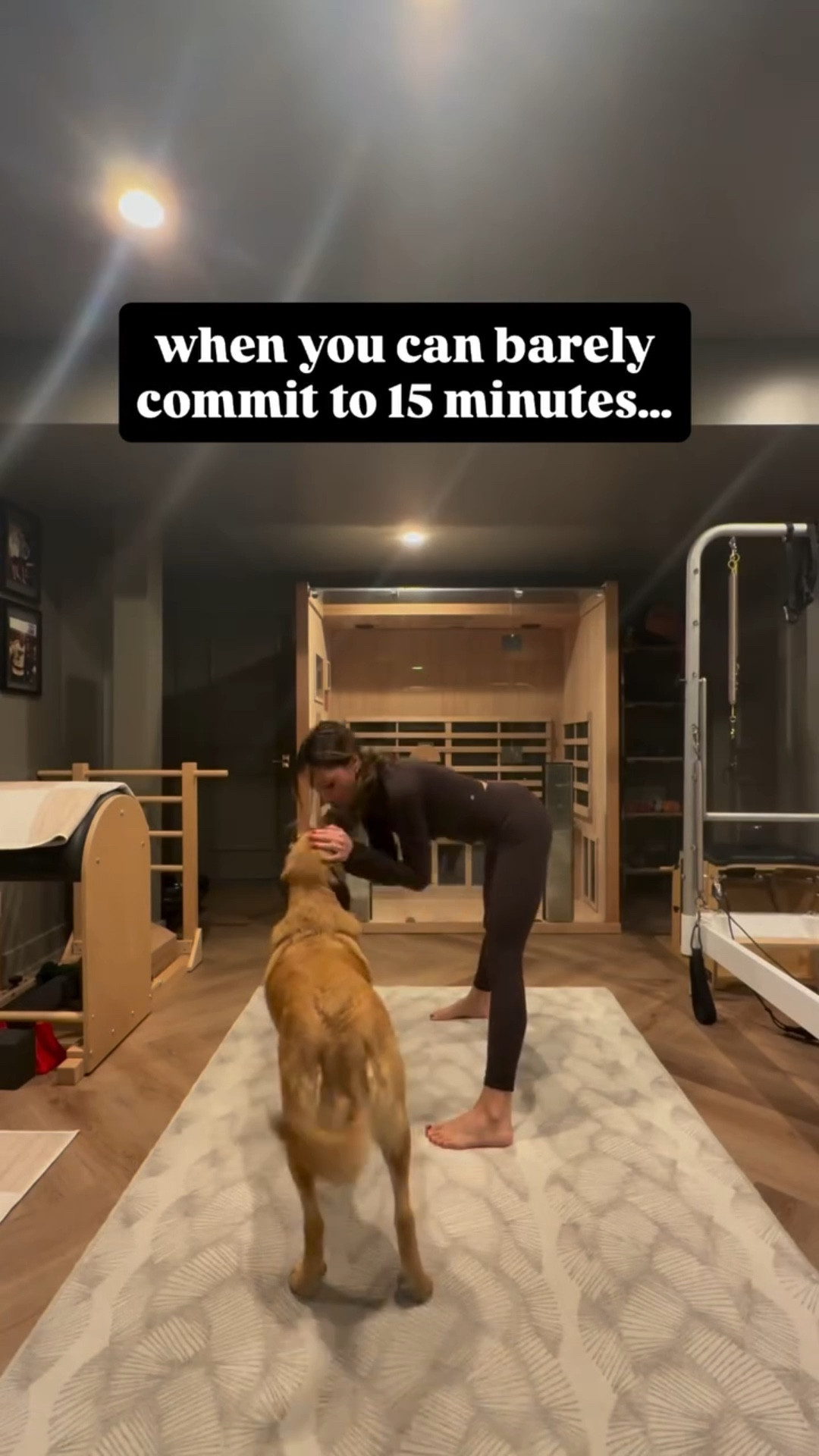 Living in this chocolate brown set from Lululemon

Also, if you only have 15 mins…do this low impact routine to get your heart rate up while working legs, glutes, core and even a little shoulder stability. 

Do each move for 45 secs, rest for 15 secs. After the 4 min round rest 1 min then repeat 2x more!

#LTKActive #LTKfitnessgoals #LTKselfcare