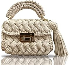 CHQEL Evening Clutch Bag for Women, Handmade Crochet Wedding Party Purse, Small Flap Formal Crossbod | Amazon (US)