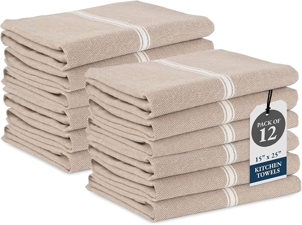 LANE LINEN Kitchen Towels Set - 100% Pure Cotton Dish Towels for Kitchen, Super Absorbent Kitchen... | Amazon (US)