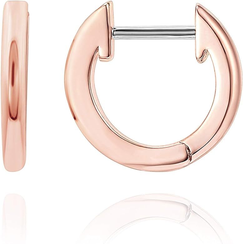 14K Gold Plated Cuff Earrings Huggie Stud | Small Hoop Earrings for Women | Amazon (US)