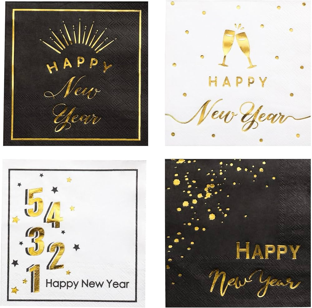 New Year Napkins 2026-50PK - Disposable Paper Napkins 3ply Party Napkins Beverage Napkins for New... | Amazon (US)