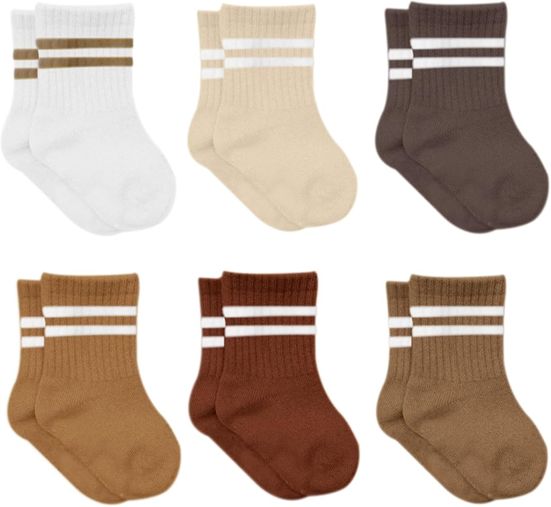 bistyle Baby Grip Ankle Socks 6 Pairs | Newborn Infant Toddlers Sock Organic Cotton | Kids Boys G... | Amazon (US)