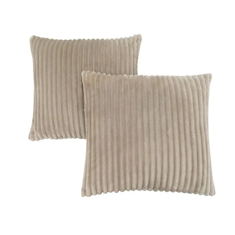 Pillows Set Of 2 Accent Sofa Couch Bedroom Polyester Beige | Walmart (US)