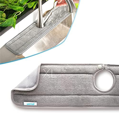 THE ORIGINAL Long Ternal Sinkmat XL 24in absorbent washable splash guard and faucet handle drip c... | Amazon (US)