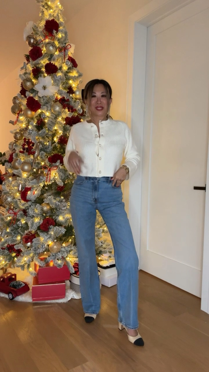 Abercrombie denim sale, Abercrombie sweater cardigan, Amazon pumps similar to Chanel, holiday style, holiday outfits 

#LTKVideo #LTKHoliday #LTKfindsunder100