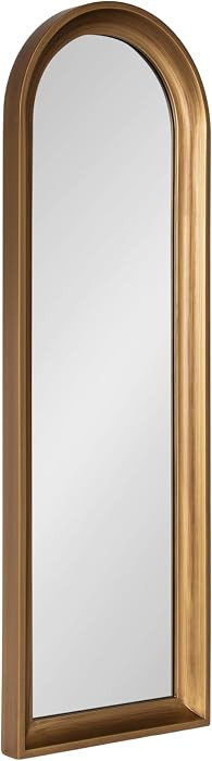 Kate and Laurel Hatherleigh Modern Slim Arched Panel Wall Mirror, 12 x 36, Gold, Transitional Nar... | Amazon (US)