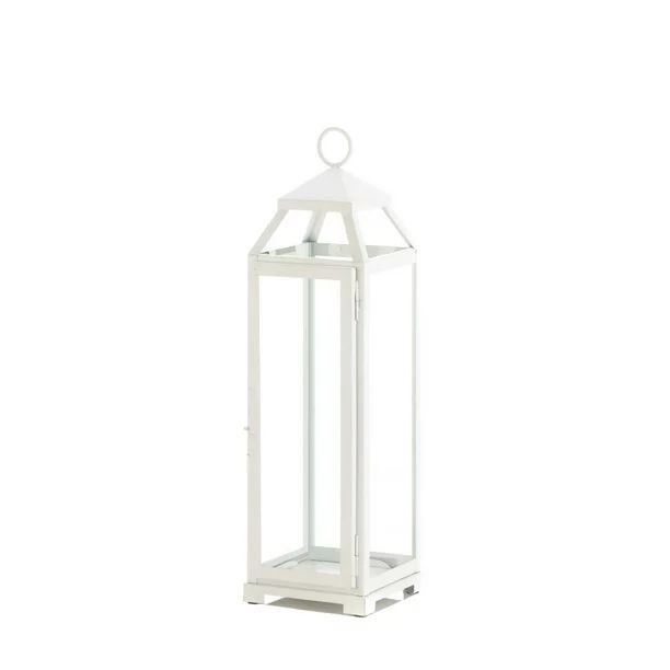 19.5" White and Clear Large Open Top Candle Lantern - Walmart.com | Walmart (US)