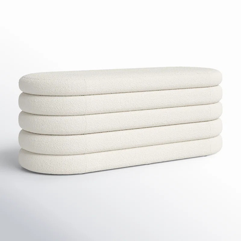Helene Boucle Upholstered Storage Bench | Wayfair North America