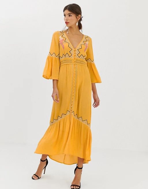 ASOS DESIGN lace insert maxi dress with embroidery | ASOS US