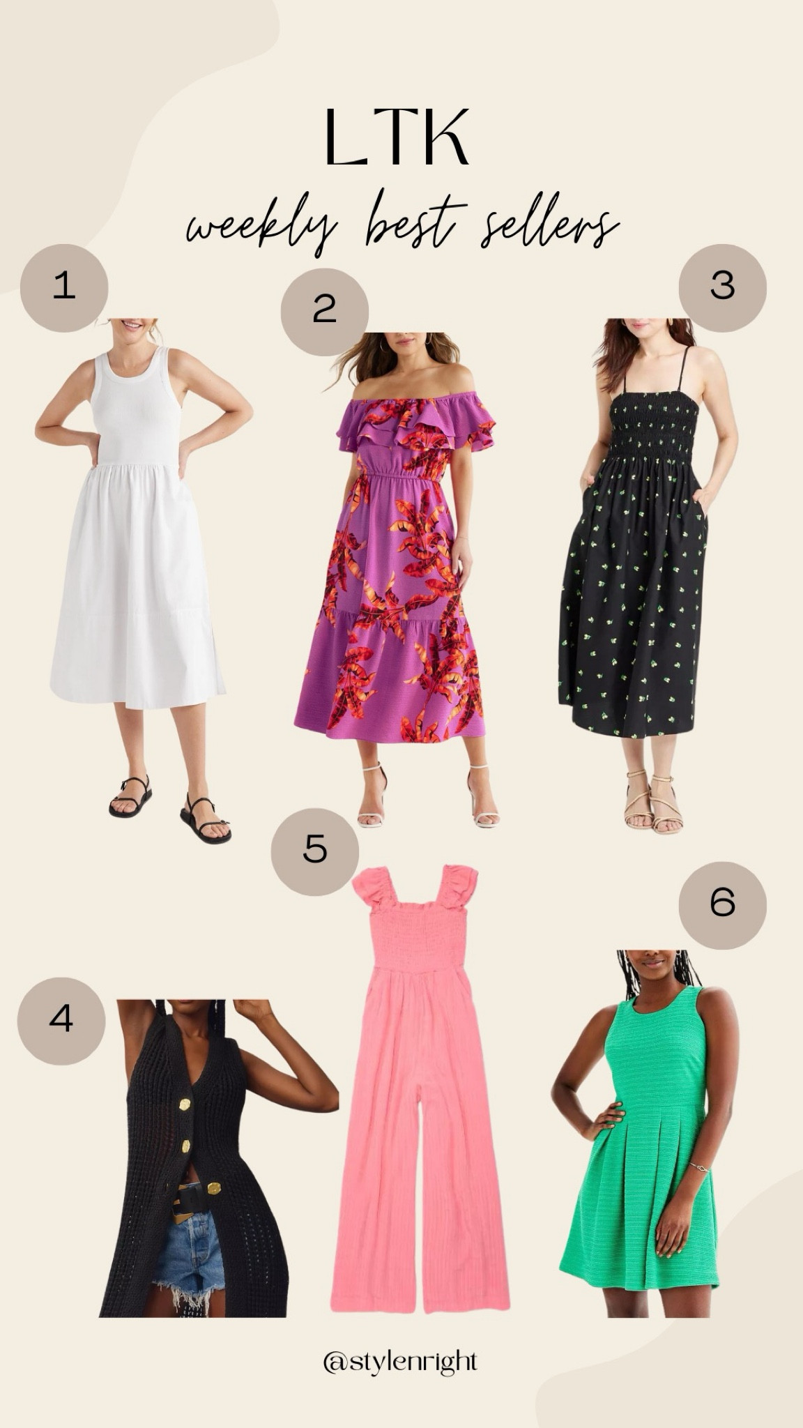 Weekly best sellers!🤍🤍

summer dresses - summer closet staples - sundresses - summer outfit inspo - summer must haves - jumpsuit 

#LTKSeasonal #LTKMidsize #LTKStyleTip