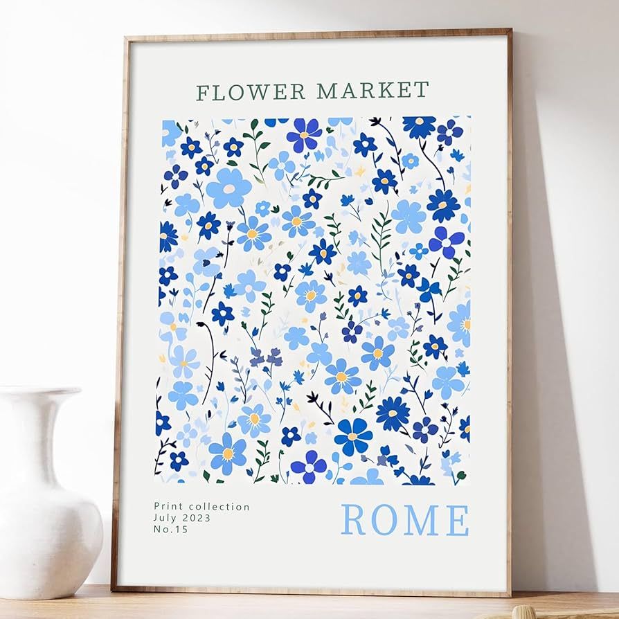 Matisse Flower Wall Art Prints Blue Flower Market Print Aesthetic Matisse Canvas Wall Art floral ... | Amazon (US)