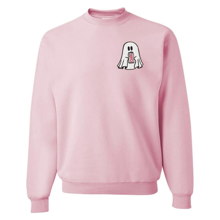 'Diet Coke Ghost' Embroidered Crewneck Sweatshirt | United Monograms
