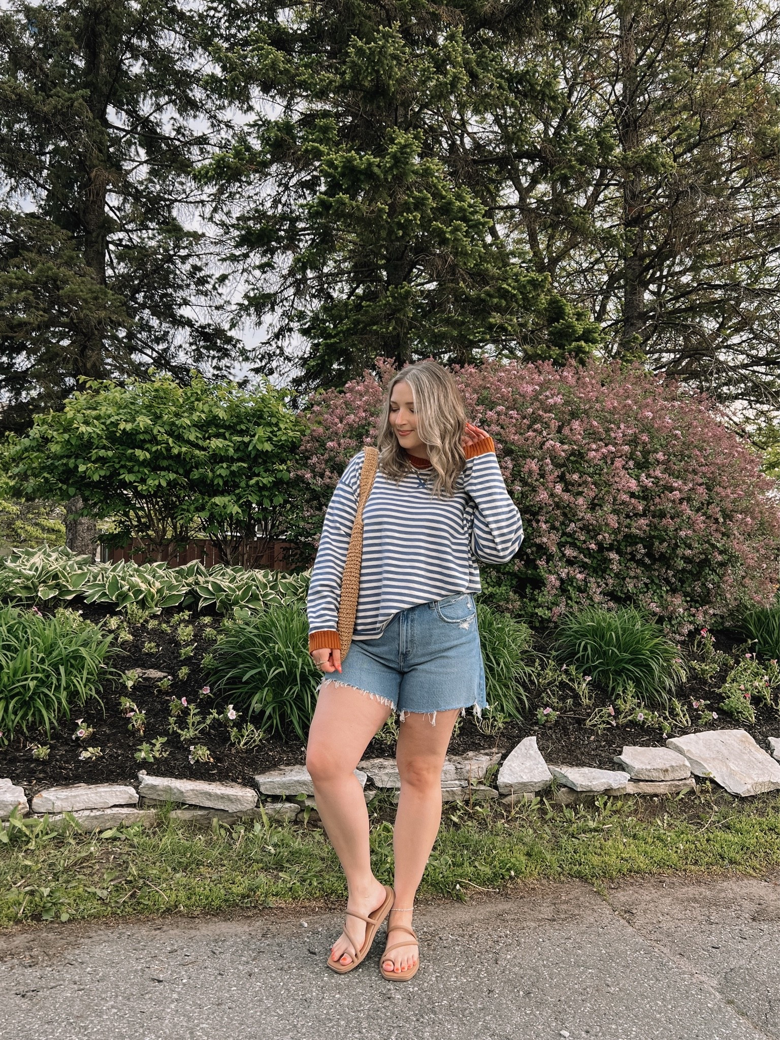 Comfy early summer outfit! Sized up to 32 in the denim shorts for a looser fit. Sweater is sold out from aerie, but linked the newer version of it (same stripe & fabric, just without cuffs). Crocs sandals are super comfy, I’m a 9.5-10 and wear a 10. Canadian Crocs link under “similar products”

#LTKsummer #LTKmidsize #LTKstyletip
