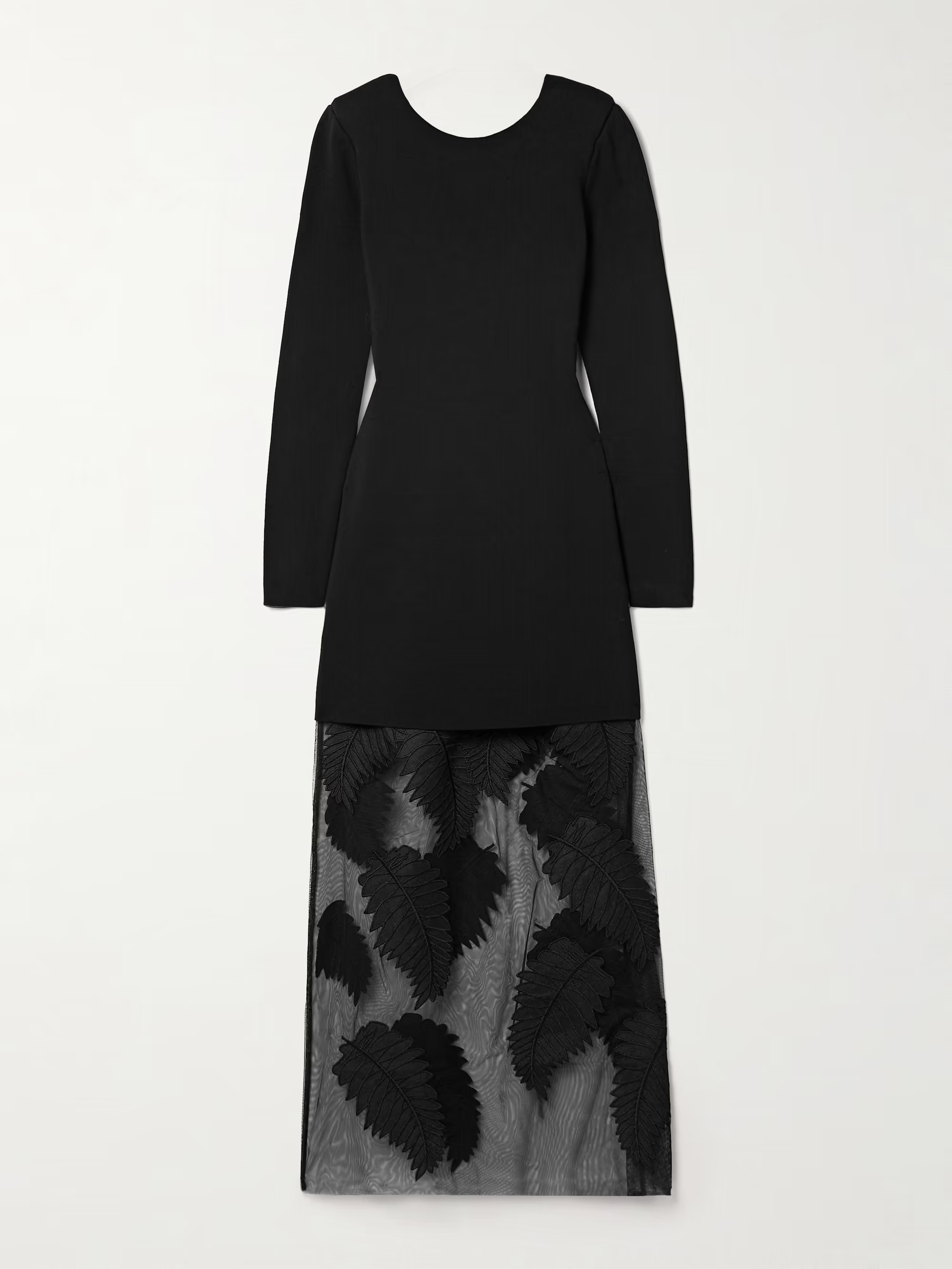 Wilder layered stretch-knit and embroidered mesh maxi dress | NET-A-PORTER (UK & EU)