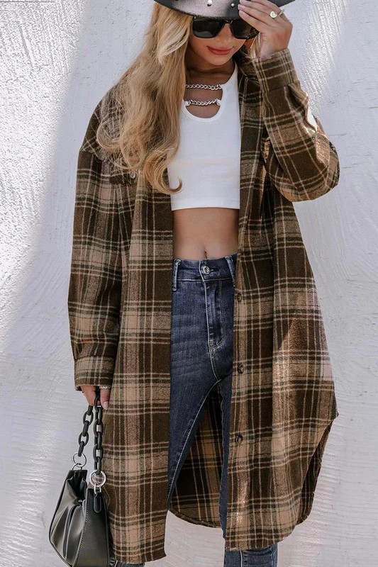 Oversized Plaid Duster Shacket | Alexa Reece Boutique