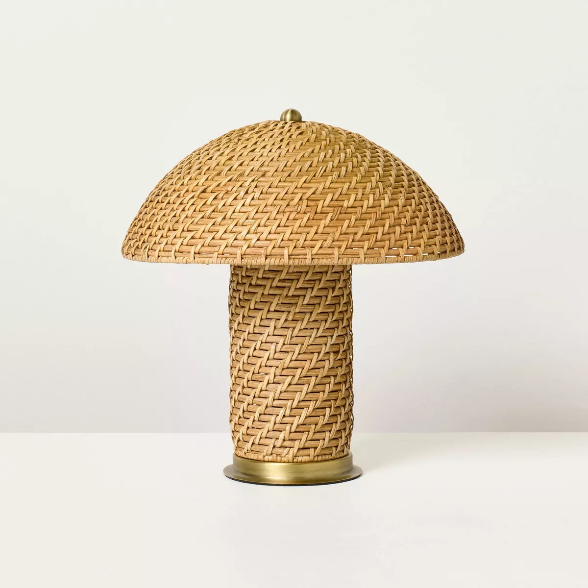 Rattan Accent Table Lamp (Includes LED Light Bulb) Brass/Brown - Hearth & Hand™ with Magnolia | Target