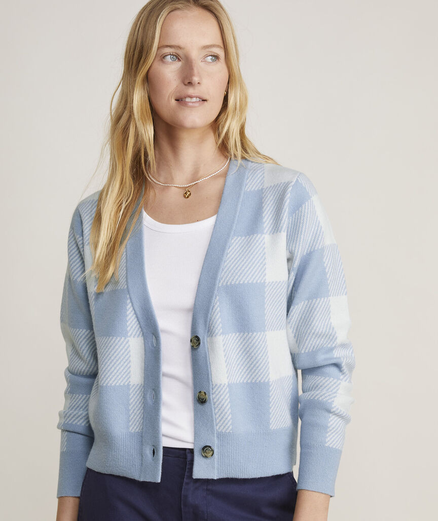 Cashmere Gingham V-Neck Cardigan | vineyard vines