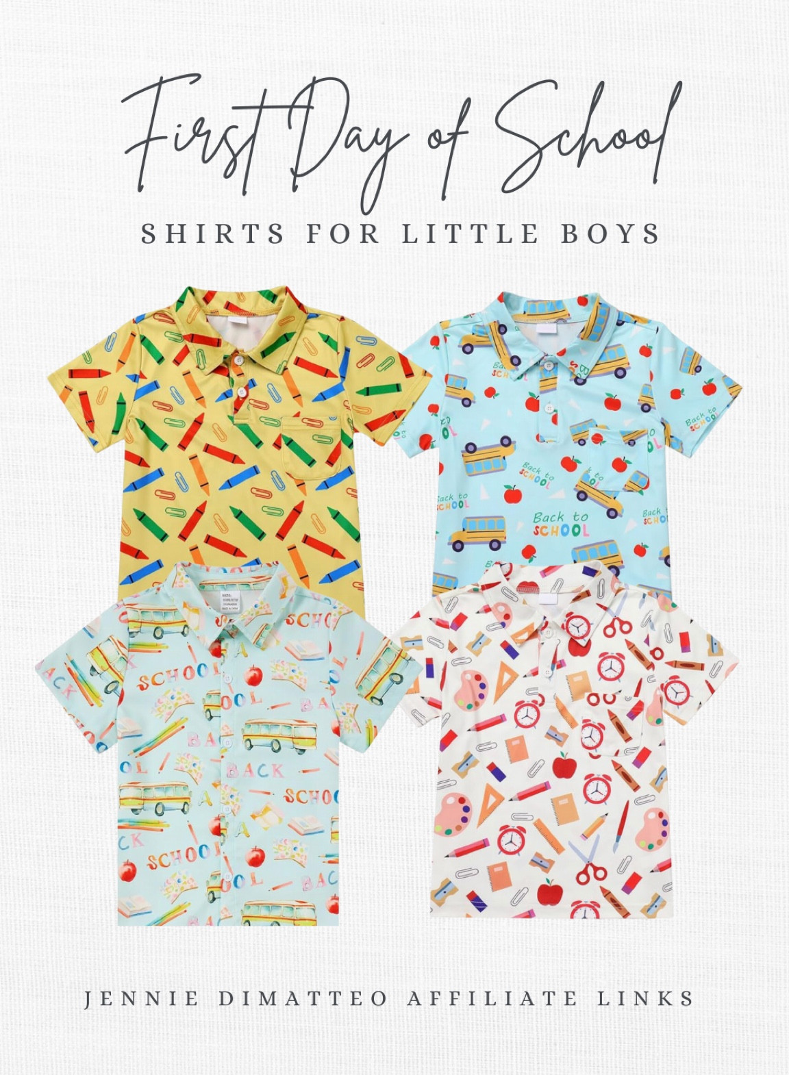 First day of school shirts for little boys.

Back to school clothes. First day of school outfit. First day of school shirt. Little boys clothes. Boys back to school. School bus shirt  

#LTKKids #LTKBacktoSchool #LTKFamily