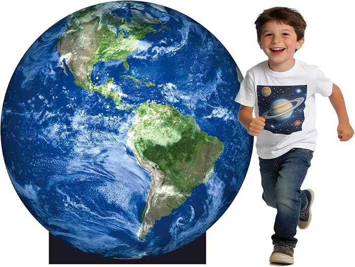 3.28 ft Earth Cardboard Cutout Life-Size Stand-Up, Space Birthday Party Decoration, Large Planet ... | Amazon (US)