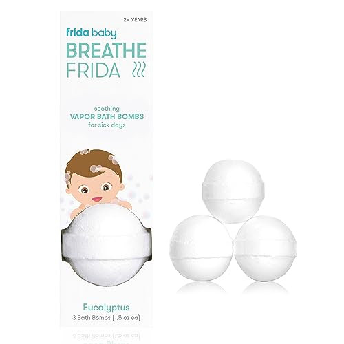 Frida Baby Natural Vapor Bath Bombs for Toddlers & Kids, Eucalyptus Essential Oil Bath Bombs for Aromatherapy, 3 Count | Amazon (US)