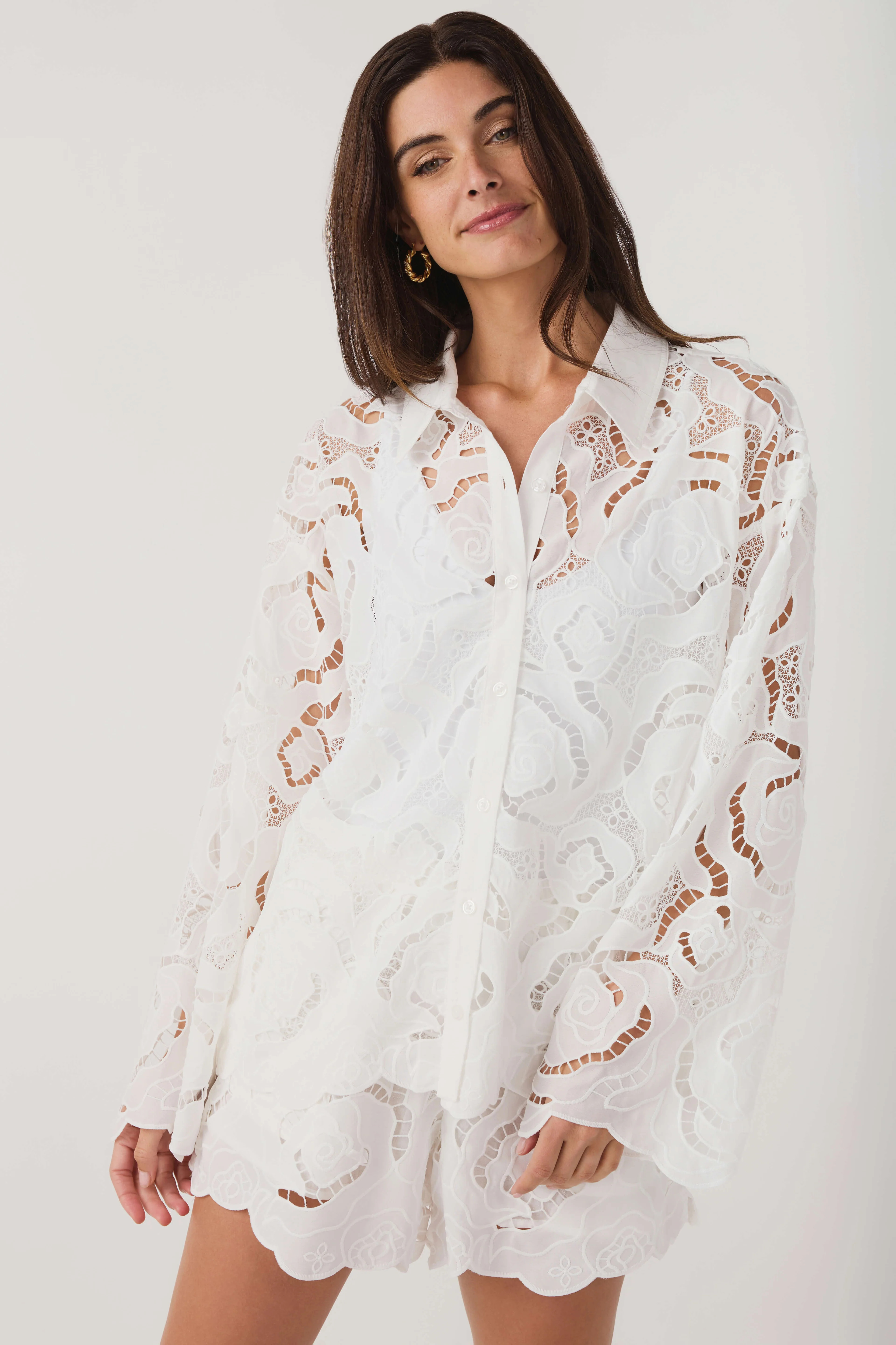 Miou Muse Floral Eyelet Top | Social Threads