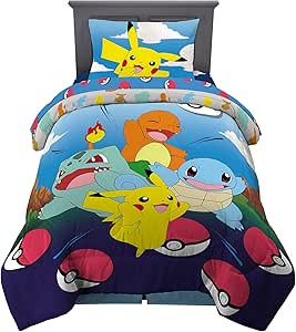 Franco Kids Bedding Super Soft Comforter and Sheet Set, 4 Piece Twin Size, Pokemon (Prints May va... | Amazon (US)