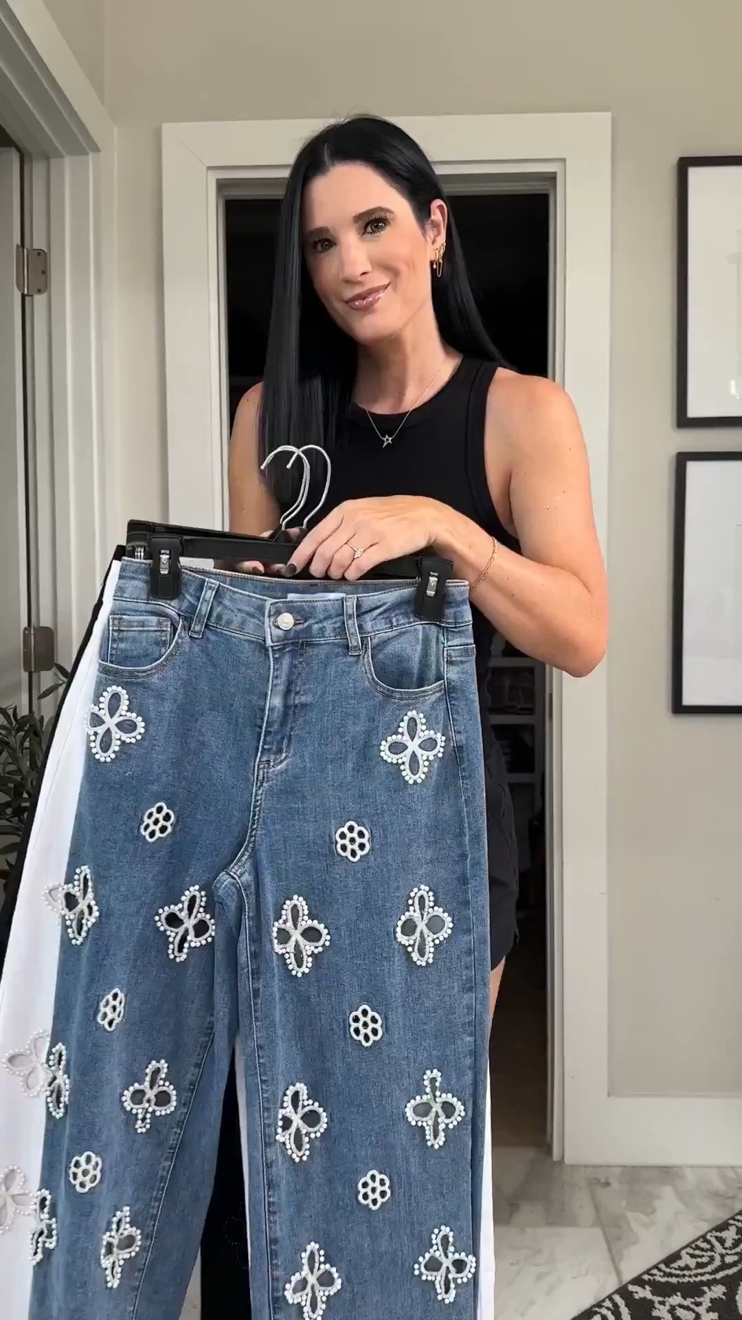 Up to 70% off with code INSIDER!!! Jeans so nice you buy them thrice! I wear a size 27 in these embellished @thenolishop  jeans. 

My @giginewyork  bag is 15% off with code DTKAUSTIN15!

#LTKSaleAlert #LTKTall #LTKOver40