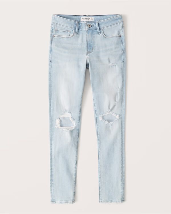 Women's Mid Rise Super Skinny Ankle Jean | Women's Clearance | Abercrombie.com | Abercrombie & Fitch (US)