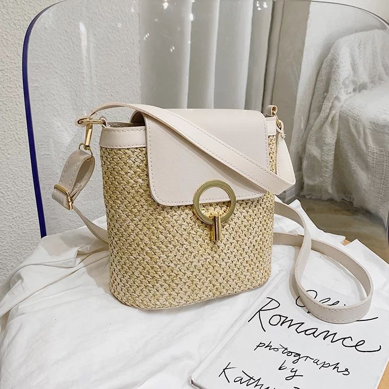 Crossbody Bag for Women, GMYLE Straw Weave Shoulder Handbag Bucket Bag Mini Fashion Spring Summer... | Walmart (US)