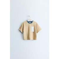 Zara - Zara Timeless - Contrast Piping T-Shirt - Khaki - 1½ Years (33,9 Inches) - Kids | Zara US