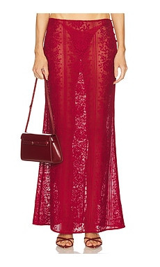 LOBA Laura Maxi Skirt in Deep Red from Revolve.com | Revolve Clothing (Global)