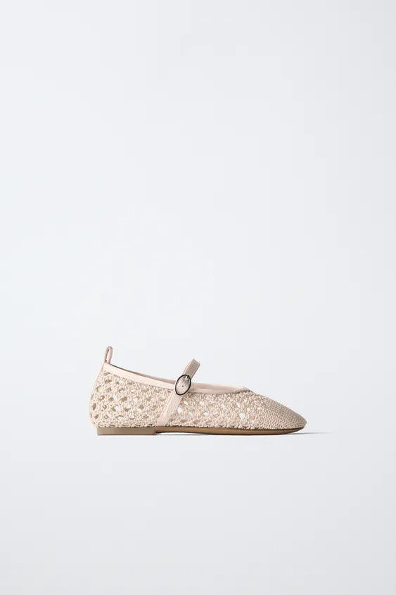 CROCHET EFFECT BALLET FLATS | Zara US