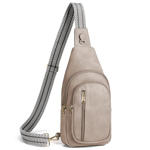 CORALDAISY Crossbody Bags for Women Small Sling Bag Fanny Packs for Women Cross Body Purses Belt Bag for Women Leather Cross Body Bag Chest Bag Gifts, Grey | Amazon (US)