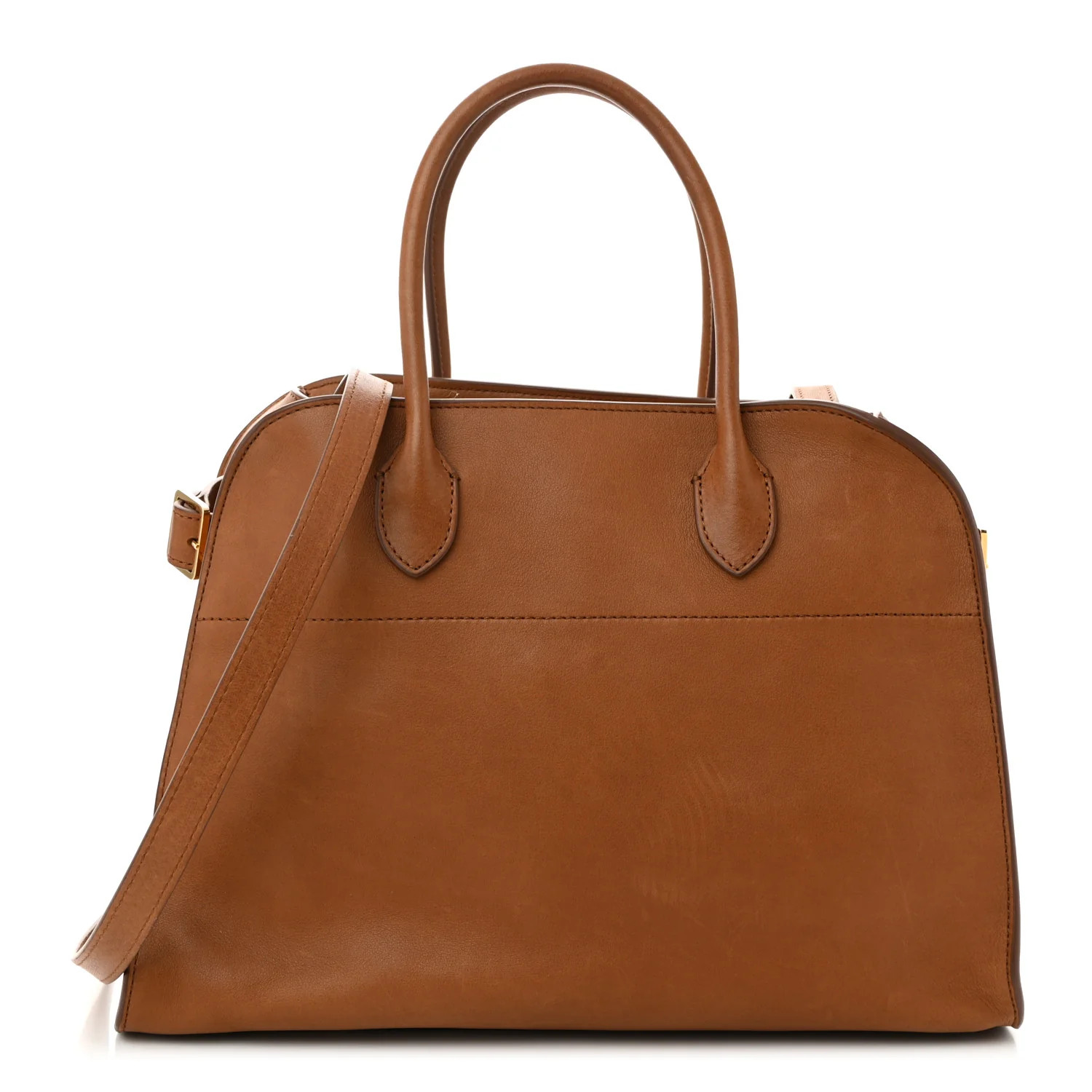 The Row Polished Saddle Calfskin Soft Margaux 12 Cuir | FASHIONPHILE (US)